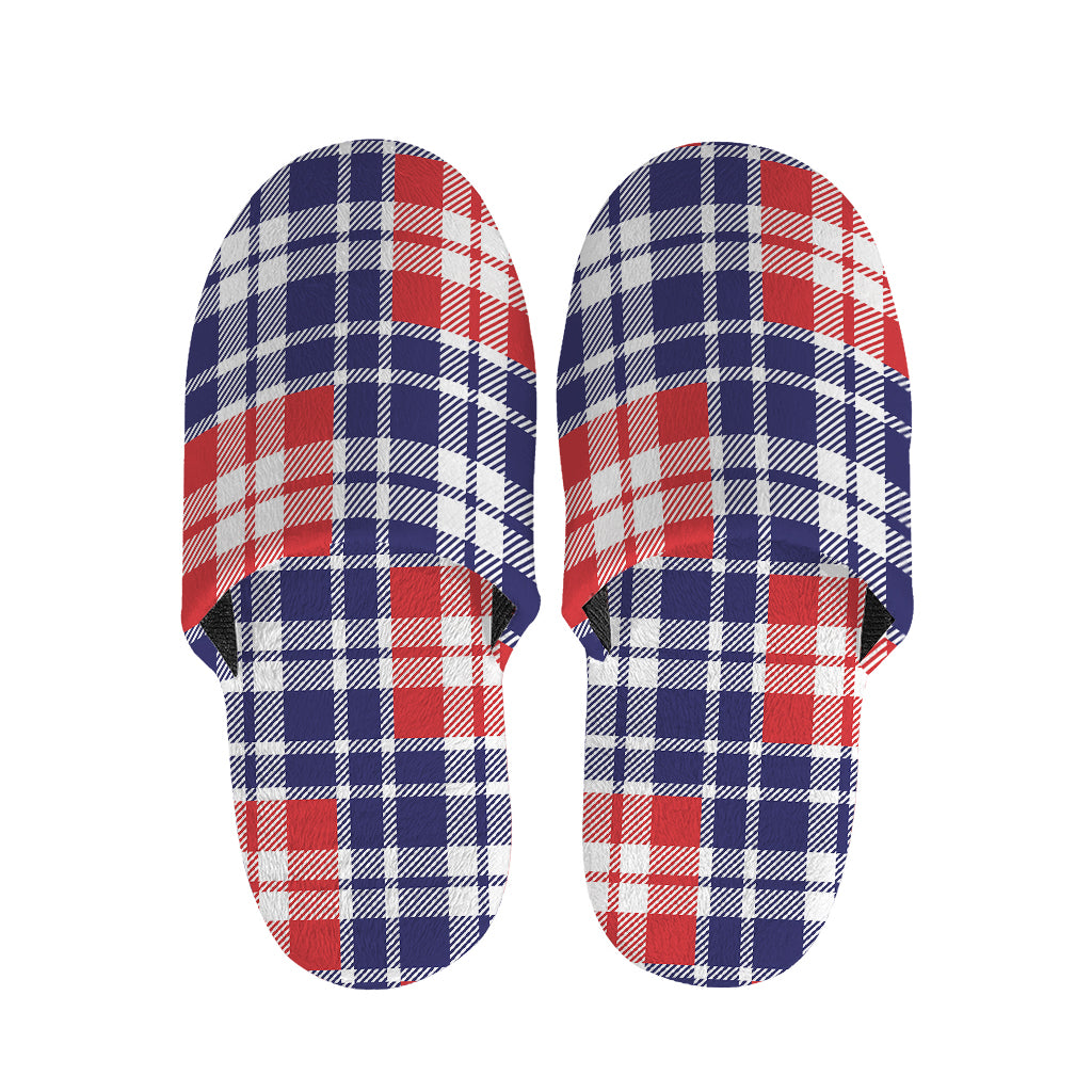 American Independence Day Plaid Print Slippers