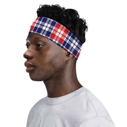 American Independence Day Plaid Print Sports Headband