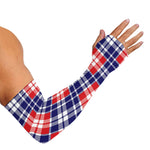 American Independence Day Plaid Print Sun Protection Arm Sleeves