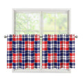 American Independence Day Plaid Print Tier Curtains