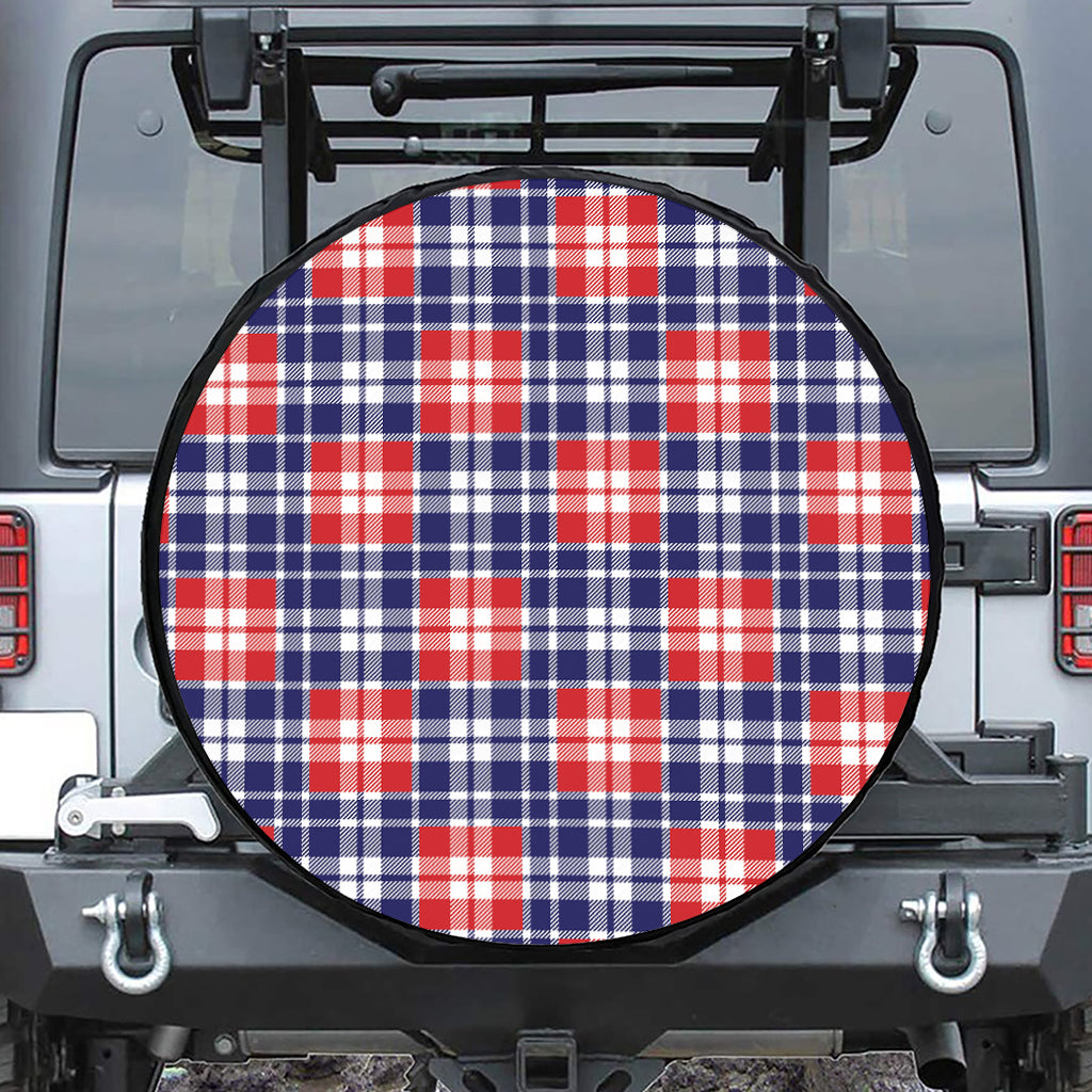 American Independence Day Plaid Print Tire Cover