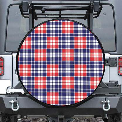 American Independence Day Plaid Print Tire Cover
