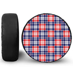 American Independence Day Plaid Print Tire Cover