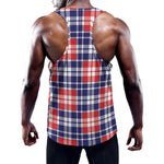 American Independence Day Plaid Print Training Tank Top