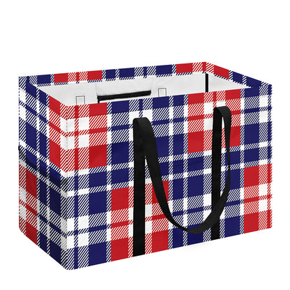 American Independence Day Plaid Print Utility Tote Bag
