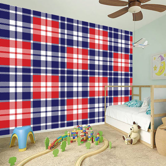 American Independence Day Plaid Print Wall Sticker
