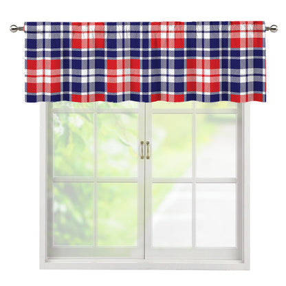 American Independence Day Plaid Print Window Valance