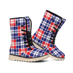 American Independence Day Plaid Print Winter Boots