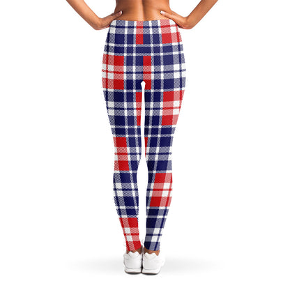 American Independence Day Plaid Print Women's Leggings