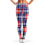 American Independence Day Plaid Print Women's Leggings
