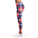 American Independence Day Plaid Print Women's Leggings