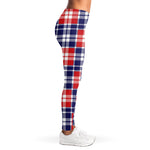 American Independence Day Plaid Print Women's Leggings