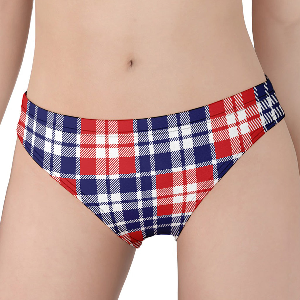 American Independence Day Plaid Print Women's Panties