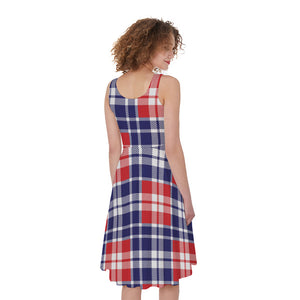 American Independence Day Plaid Print Women's Sleeveless Dress