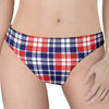 American Independence Day Plaid Print Women's Thong