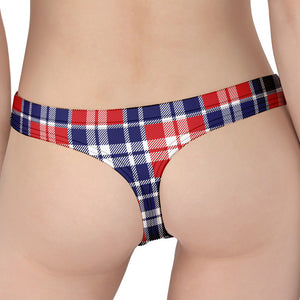 American Independence Day Plaid Print Women's Thong