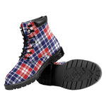 American Independence Day Plaid Print Work Boots