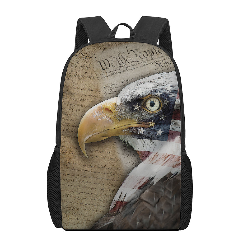 American Land Of Liberty Print 17 Inch Backpack