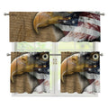 American Land Of Liberty Print 3 Piece Kitchen Curtains