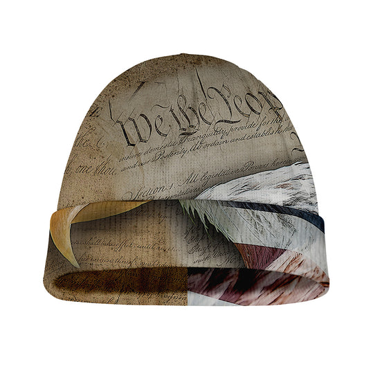 American Land Of Liberty Print Beanie