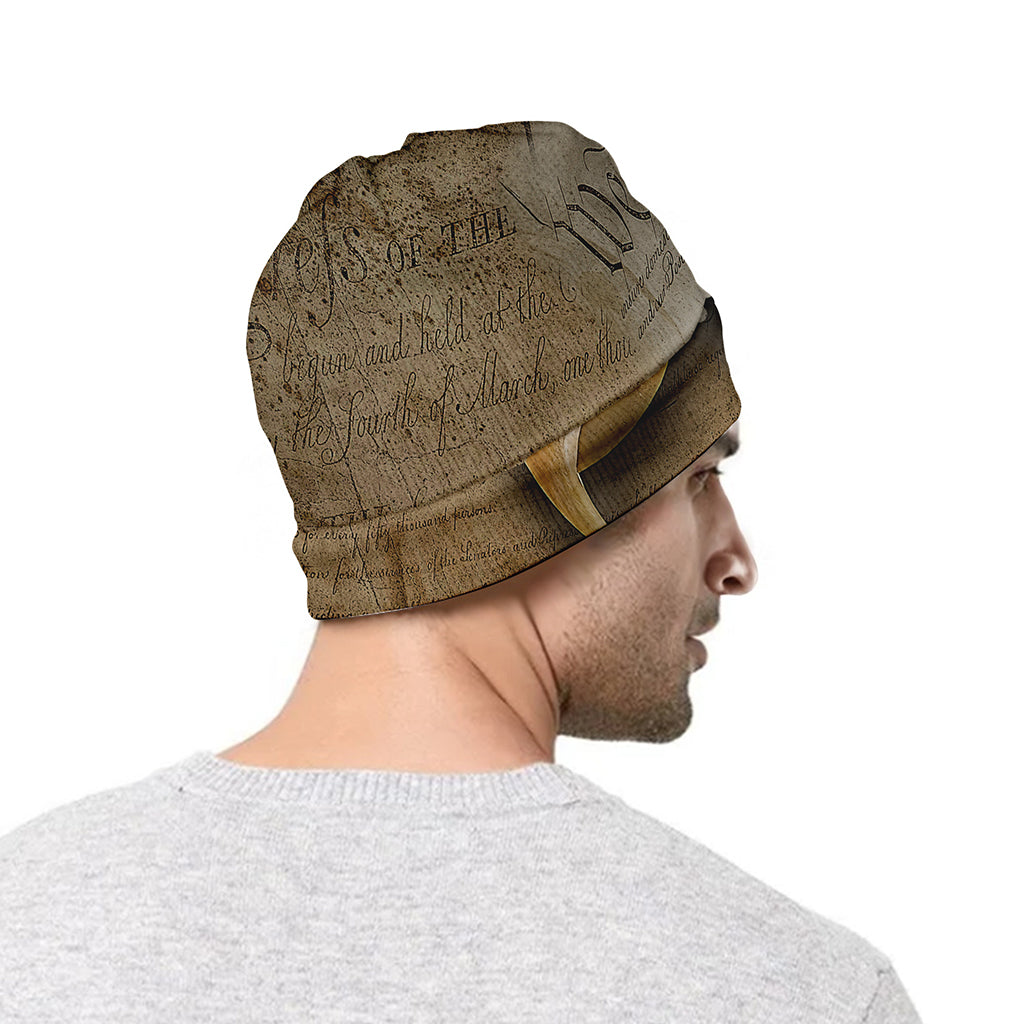 American Land Of Liberty Print Beanie