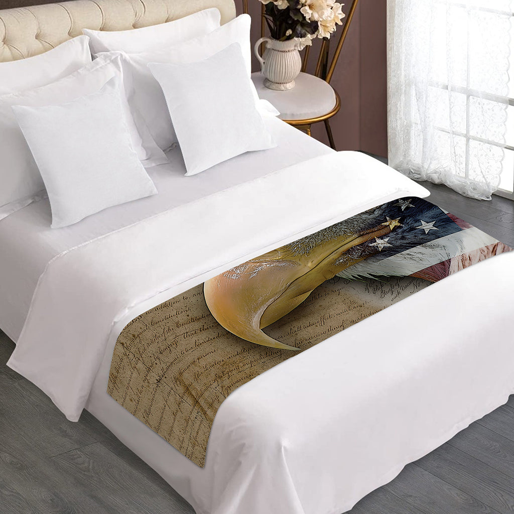 American Land Of Liberty Print Bed Runner