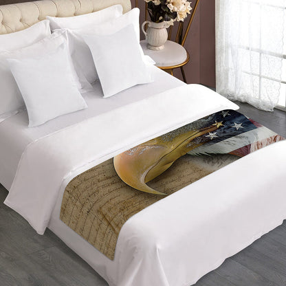 American Land Of Liberty Print Bed Runner