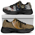 American Land Of Liberty Print Black Chunky Shoes