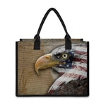 American Land Of Liberty Print Canvas Tote Bag