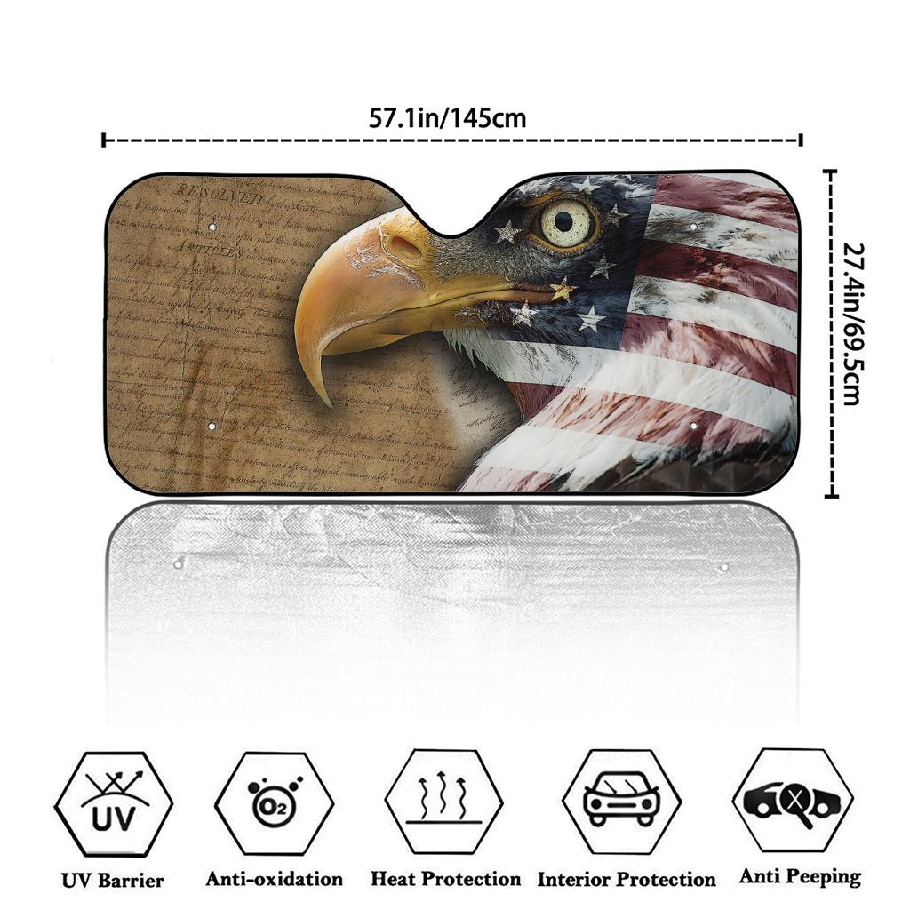 American Land Of Liberty Print Car Windshield Sun Shade