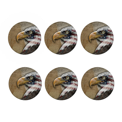 American Land Of Liberty Print Coaster Set