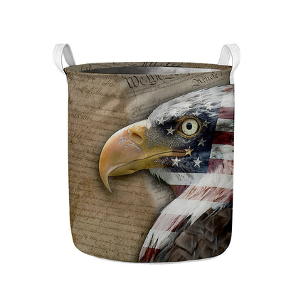 American Land Of Liberty Print Collapsible Laundry Basket