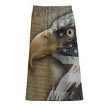 American Land Of Liberty Print Cotton Front Slit Maxi Skirt