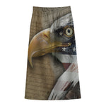 American Land Of Liberty Print Cotton Front Slit Maxi Skirt