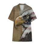 American Land Of Liberty Print Cotton Hawaiian Shirt