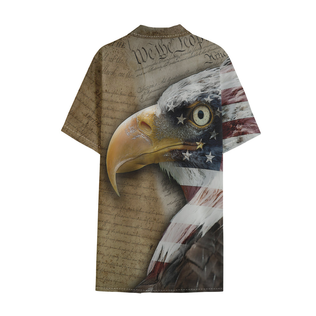 American Land Of Liberty Print Cotton Hawaiian Shirt