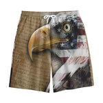 American Land Of Liberty Print Cotton Shorts