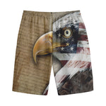 American Land Of Liberty Print Cotton Shorts