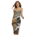 American Land Of Liberty Print Cross Back Cami Dress