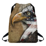 American Land Of Liberty Print Drawstring Backpack