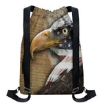 American Land Of Liberty Print Drawstring Backpack