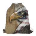 American Land Of Liberty Print Drawstring Bag