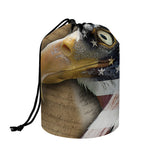 American Land Of Liberty Print Drawstring Makeup Bag