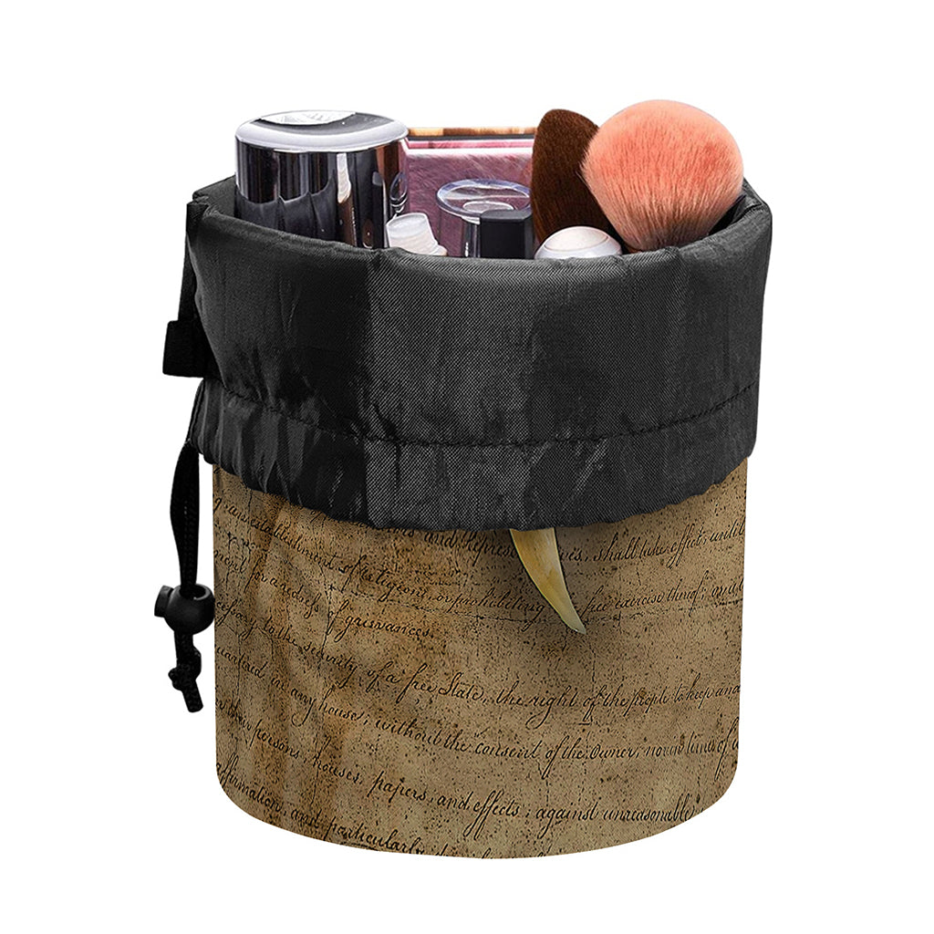American Land Of Liberty Print Drawstring Makeup Bag