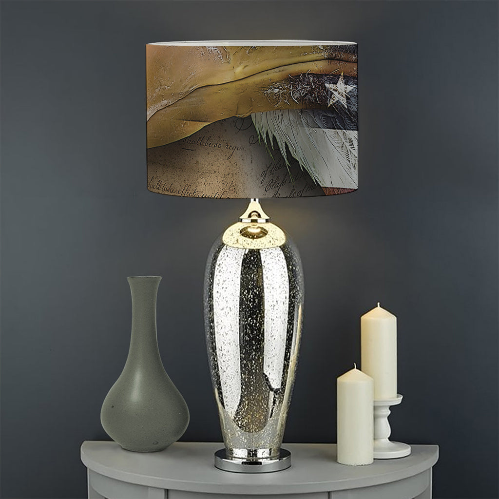 American Land Of Liberty Print Drum Lamp Shade