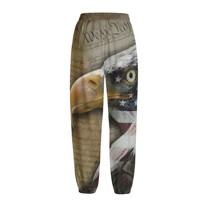 American Land Of Liberty Print Fleece Lined Knit Pants