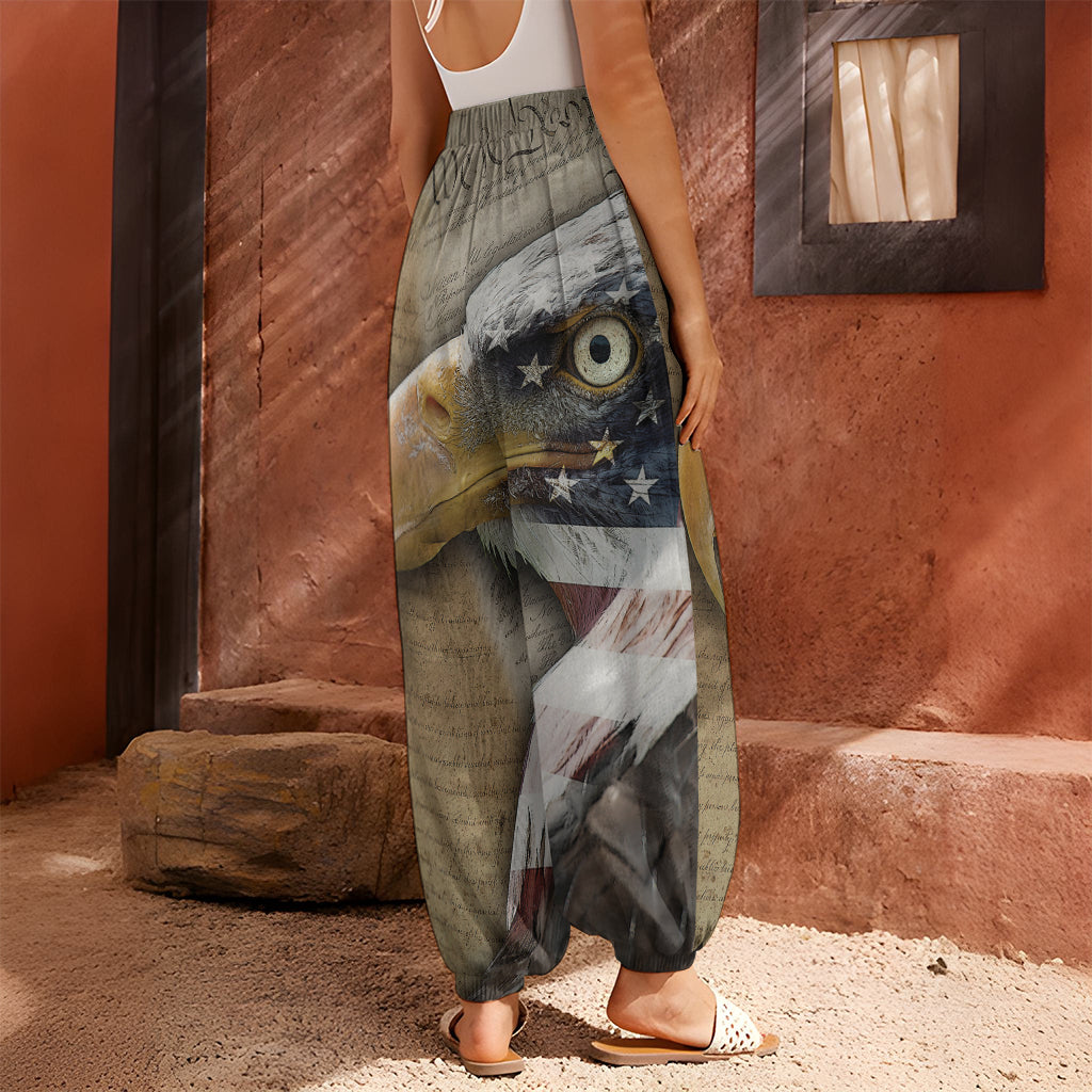 American Land Of Liberty Print Harem Pants