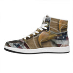 American Land Of Liberty Print High Top Leather Sneakers