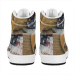 American Land Of Liberty Print High Top Leather Sneakers