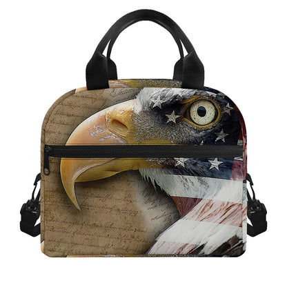 American Land Of Liberty Print Insulated Lunch Bag